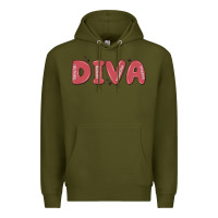 Army Green diva Premium Hoodie - MaliasSmallBusiness
