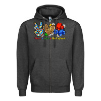 Charcoal Heather peace love understand Zipper Hoodie - Zillion Design Studio