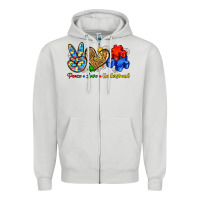 Dove Grey peace love understand Zipper Hoodie - Zillion Design Studio