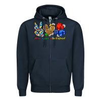 Navy peace love understand Zipper Hoodie - Zillion Design Studio
