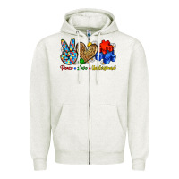 Oatmeal Heather peace love understand Zipper Hoodie - Zillion Design Studio