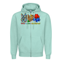 Seafoam peace love understand Zipper Hoodie - Zillion Design Studio