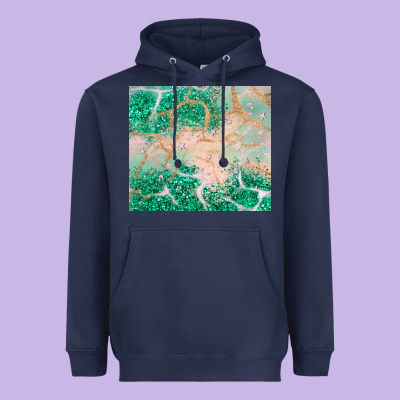 Green Glitter Heavyweight Hoodie Designed By Jahusdesignshop
