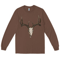 Chestnut Deer Skull Long Sleeve Tee - RanaPortraitStore