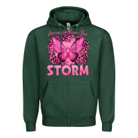 Sports Green Stronger Than The Storm Breast Cancer Zipper Hoodie - texasbilliewilder