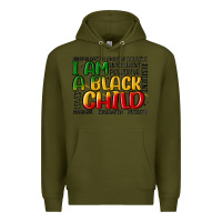 Army Green i am a black child Premium Hoodie - MaliasSmallBusiness