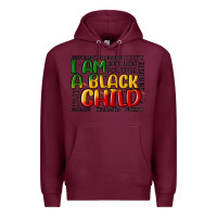 Burgundy i am a black child Premium Hoodie - MaliasSmallBusiness