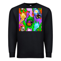 Black halloween jar with ghost seamless pattern Premium Sweatshirt - BundleAndBundleShop