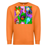 Carrot halloween jar with ghost seamless pattern Premium Sweatshirt - BundleAndBundleShop