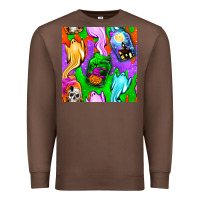 Chestnut halloween jar with ghost seamless pattern Premium Sweatshirt - BundleAndBundleShop