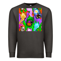 Smoke halloween jar with ghost seamless pattern Premium Sweatshirt - BundleAndBundleShop