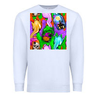 White halloween jar with ghost seamless pattern Premium Sweatshirt - BundleAndBundleShop