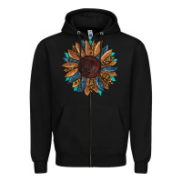 Black fall tooled lather leopard Zipper Hoodie - RanaPortraitStore