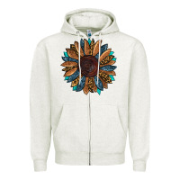 Oatmeal Heather fall tooled lather leopard Zipper Hoodie - RanaPortraitStore