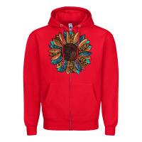 Red fall tooled lather leopard Zipper Hoodie - RanaPortraitStore