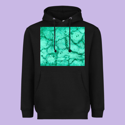 Green Glitter Heavyweight Hoodie Designed By Jahusdesignshop