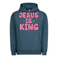 Pigment Midnight Navy jesus is king Urban Hoodie - MaliasSmallBusiness