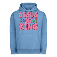 Pigment Pebble Blue jesus is king Urban Hoodie - MaliasSmallBusiness