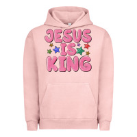 Pigment Salmon jesus is king Urban Hoodie - MaliasSmallBusiness