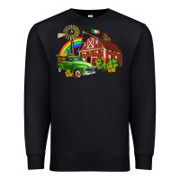 Black barn st patricks with truck and shamrocks Premium Sweatshirt - AdoDesignShop