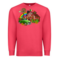 Cardinal barn st patricks with truck and shamrocks Premium Sweatshirt - AdoDesignShop