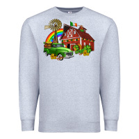 Heather Grey barn st patricks with truck and shamrocks Premium Sweatshirt - AdoDesignShop