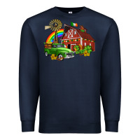 Navy barn st patricks with truck and shamrocks Premium Sweatshirt - AdoDesignShop