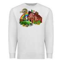 Oatmeal Heather barn st patricks with truck and shamrocks Premium Sweatshirt - AdoDesignShop