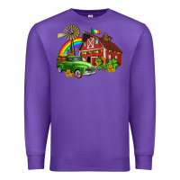 Purple barn st patricks with truck and shamrocks Premium Sweatshirt - AdoDesignShop