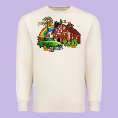 Barn St Patricks With Truck And Shamrocks Premium Sweatshirt Designed By Adodesignshop