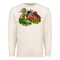 Sandshell barn st patricks with truck and shamrocks Premium Sweatshirt - AdoDesignShop