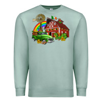 Seafoam barn st patricks with truck and shamrocks Premium Sweatshirt - AdoDesignShop