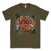 Army Green American football mama with leopard Classic Tee - Zillion Design Studio