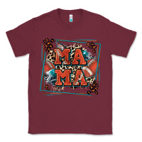 Burgundy American football mama with leopard Classic Tee - Zillion Design Studio