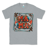 Heather Grey American football mama with leopard Classic Tee - Zillion Design Studio