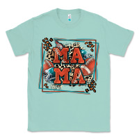 Seafoam American football mama with leopard Classic Tee - Zillion Design Studio