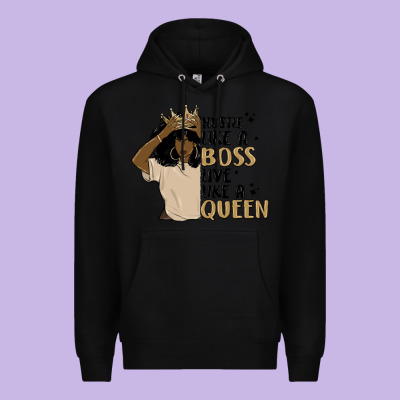 Hustle Like A Boss Live Like A Queen Premium Hoodie Designed By Maliassmallbusiness