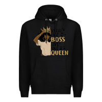 Black hustle like a boss live like a queen Premium Hoodie - MaliasSmallBusiness