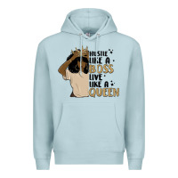 Blue Mist hustle like a boss live like a queen Premium Hoodie - MaliasSmallBusiness