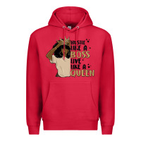 Cardinal hustle like a boss live like a queen Premium Hoodie - MaliasSmallBusiness