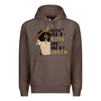 Coffee hustle like a boss live like a queen Premium Hoodie - MaliasSmallBusiness