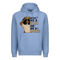 Colony Blue hustle like a boss live like a queen Premium Hoodie - MaliasSmallBusiness