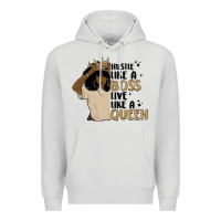 Dove Grey hustle like a boss live like a queen Premium Hoodie - MaliasSmallBusiness