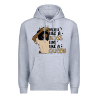 Heather Grey hustle like a boss live like a queen Premium Hoodie - MaliasSmallBusiness