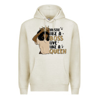 Oatmeal Heather hustle like a boss live like a queen Premium Hoodie - MaliasSmallBusiness