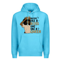 Ocean Blue hustle like a boss live like a queen Premium Hoodie - MaliasSmallBusiness