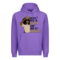 Purple hustle like a boss live like a queen Premium Hoodie - MaliasSmallBusiness