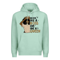 Seafoam hustle like a boss live like a queen Premium Hoodie - MaliasSmallBusiness