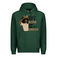 Sports Green hustle like a boss live like a queen Premium Hoodie - MaliasSmallBusiness