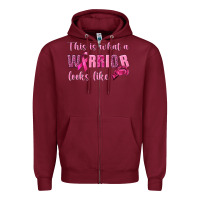 Burgundy This Is What a Warrior Looks Like Zipper Hoodie - texasbilliewilder
